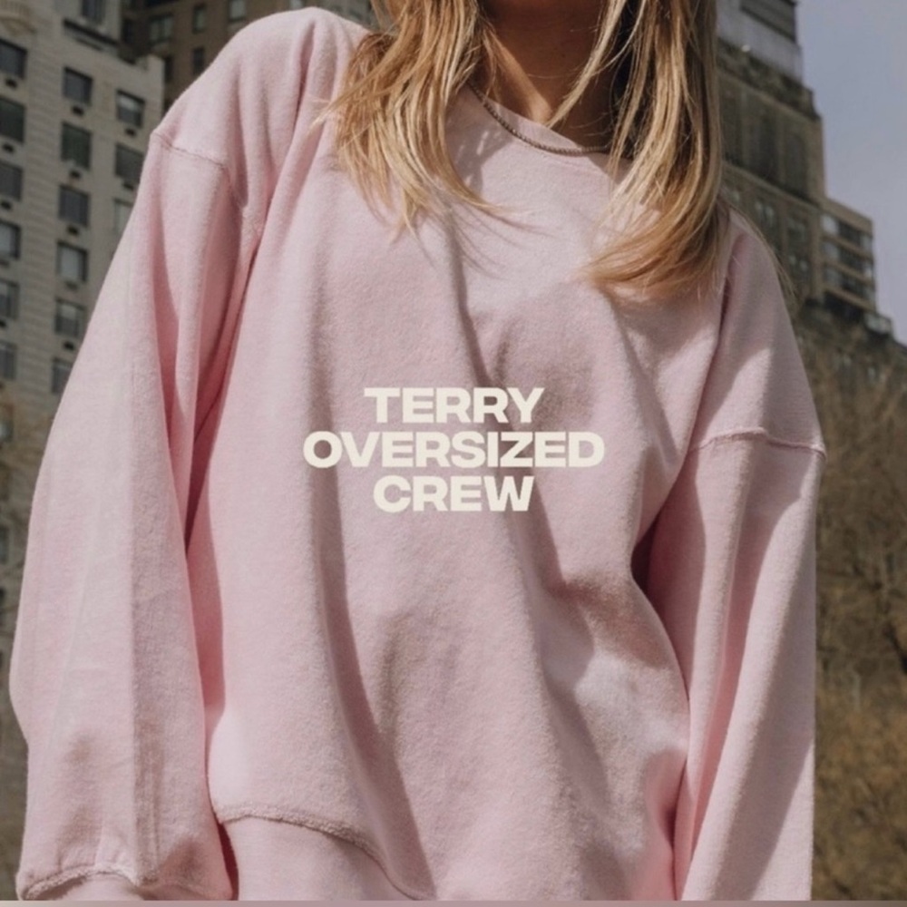 Daily Drills Light Pink Terry Crew Set